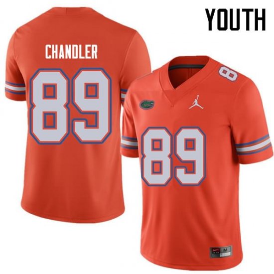 Youth Florida Gators #89 Wes Chandler NCAA Jordan Brand Orange Authentic Stitched College Football Jersey ZPW1862TH